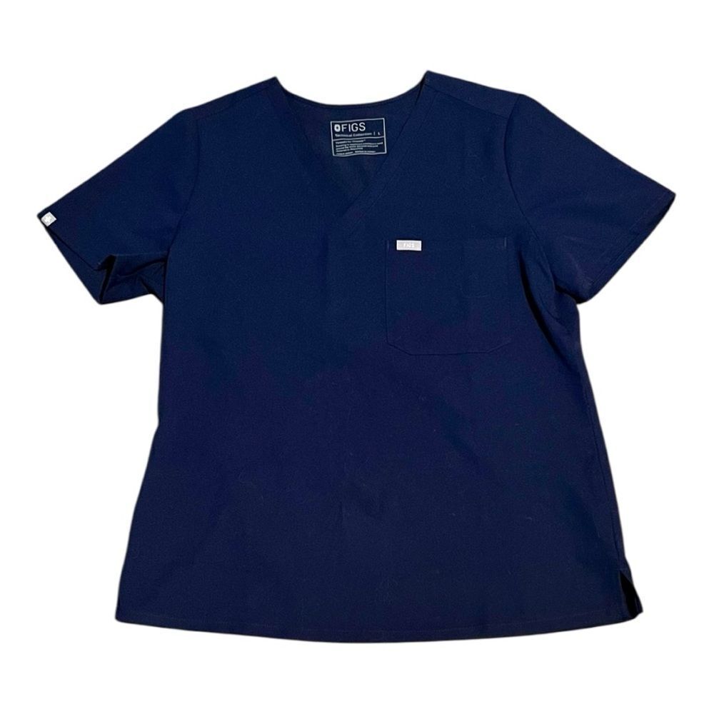 FIGS Technical Collection Large Blue Scrub Top V-Neck FW1000